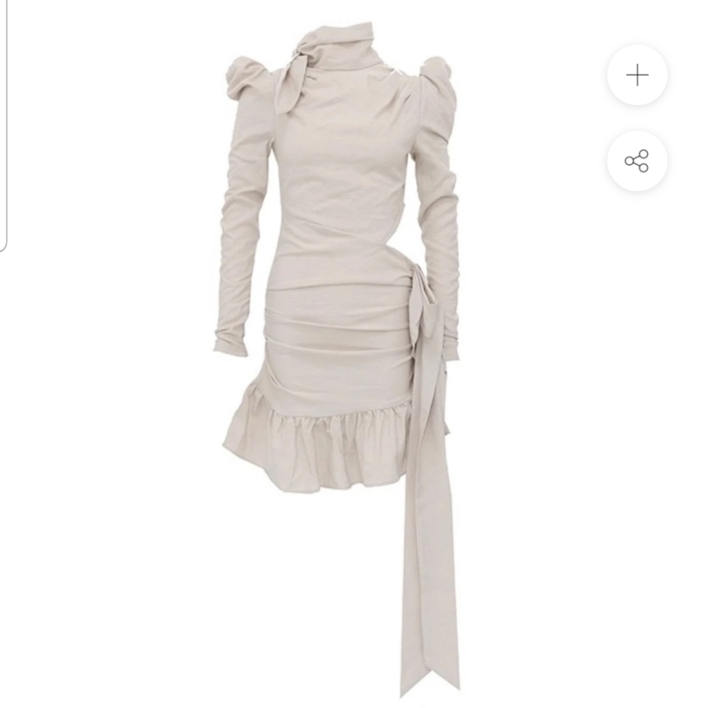 ASYMMETRICAL PUFF SLEEVE DRESS